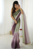 Pastel Green Mauve Ombre Organza Silk Saree Party Wear Saree