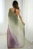 Pastel Green Mauve Ombre Organza Silk Saree Party Wear Saree