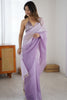 Lavender Organza Saree with Soft Shaded Finish Tassel Border