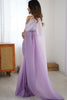 Lavender Organza Saree with Soft Shaded Finish Tassel Border