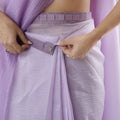 Lavender Organza Saree with Soft Shaded Finish Tassel Border