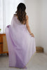Lavender Organza Saree with Soft Shaded Finish Tassel Border