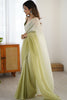 Pistachio Green Organza Saree with Soft Shaded Finish Tassel Border