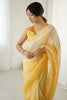Yellow Ombre Organza Saree Gradient Designer Party Wear