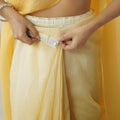 Yellow Ombre Organza Saree Gradient Designer Party Wear