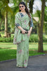 Pastel Green Organza Saree with Floral Embroidery Designer Border