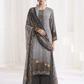 Elegant Grey Crepe Digital Printed Salwar Suit with Dupatta for Women