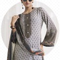 Elegant Grey Crepe Digital Printed Salwar Suit with Dupatta for Women