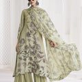 Stylish Pista Green Crepe Digital Printed Salwar Suit with Dupatta for Women
