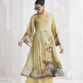 Delicate Yellow Crepe Digital Printed Salwar Suit with Dupatta for Women