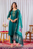 Elegant Teal Green Embroidered Viscose Silk Readymade Salwar Suit with Dupatta for Women