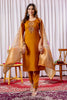 Stylish Orange Embroidered Viscose Silk Readymade Salwar Suit with Dupatta for Women