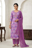 Elegant Lavender Printed Maslin Straight Cut Digital Printed Salwar Suit Dupatta for Women