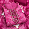 Stylish Rani Pink Printed Muslin Straight Cut Digital Printed Salwar Suit Dupatta for Women