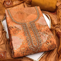 Stunning Mustard Orange Printed Muslin Straight Cut Digital Printed Salwar Suit Dupatta for Women