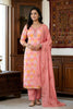 Beautifull Peach Pink Printed Muslin Straight Cut Digital Printed Suit Designer Dupatta for Women