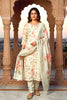 Royal Off White Pure Cotton Digital Printed Work Straight Salwar Suit with Dupatta