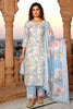 Luxury Sky Blue Pure Cotton Digital Printed Work Straight Palazzo Suit with Dupatta