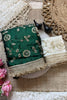 Graceful Emerald Green Fendy Satin Saree Heavy Embroidery Work Lace Border for Wedding