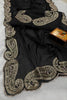 Luxury Black Rangoli Silk Saree Heavy Sequins Embroidery Work for Wedding