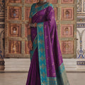 Royal Purple Soft Silk Woven Designer Saree for Women