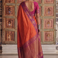 Royal Orange Soft Silk Woven Designer Saree for Women