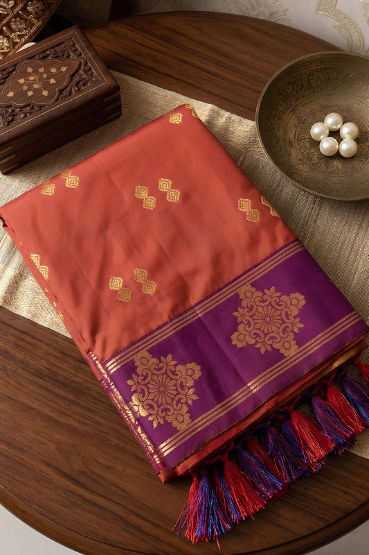 Royal Orange Soft Silk Woven Designer Saree for Women