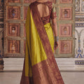 Graceful Mustard Yellow Soft Silk Woven Designer Saree for Women