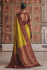 Graceful Mustard Yellow Soft Silk Woven Designer Saree for Women