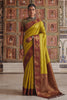 Graceful Mustard Yellow Soft Silk Woven Designer Saree for Women