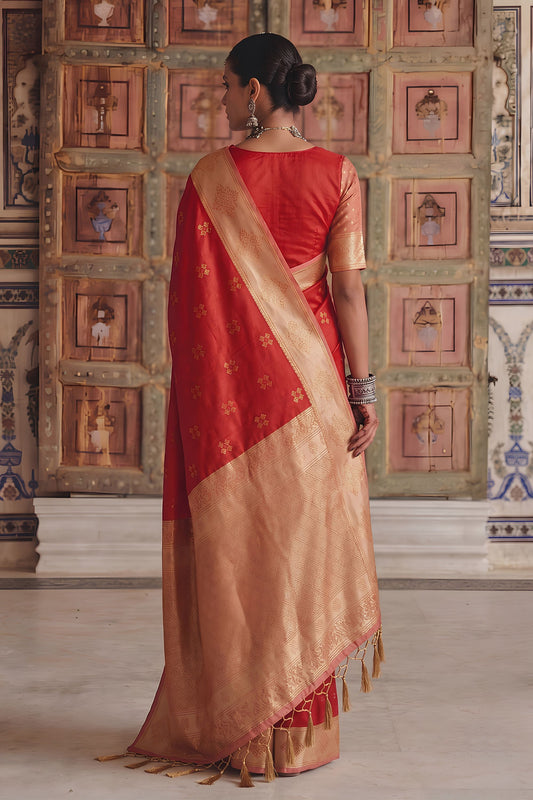 Premium Red Soft Silk Woven Designer Saree for Women