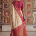 Elegant Cream Soft Silk Woven Designer Saree for Women