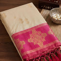 Elegant Cream Soft Silk Woven Designer Saree for Women
