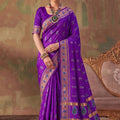 Royal Purple Soft Silk Woven Jacquard Designer Saree for Women