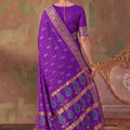 Royal Purple Soft Silk Woven Jacquard Designer Saree for Women