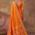 Vibrant Orange Soft Silk Woven Jacquard Designer Saree for Women