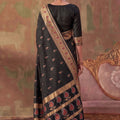 Stylish Black Soft Silk Woven Jacquard Designer Border for Women