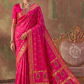 Beautiful Rani Pink Soft Silk Woven Jacquard Designer Saree Border for Women