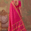 Beautiful Rani Pink Soft Silk Woven Jacquard Designer Saree Border for Women