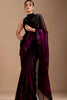 Stylish Wine Space Silk Floral Print Designer Saree for Women