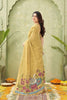 Amazing Mustard Yellow Ghicha Cotton Woven Swan Lotus Designer Saree for Women