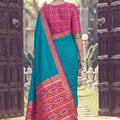 Stylish Teal Blue Silk Woven Designer Saree for Women