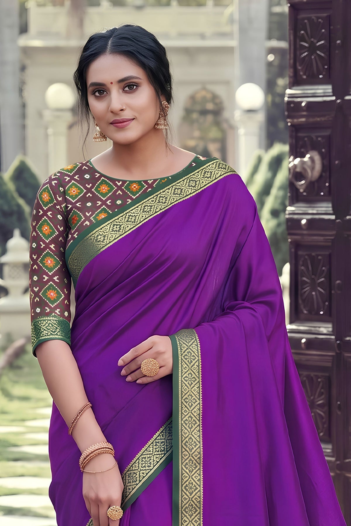 Premium Purple Silk Woven Designer Saree for Women