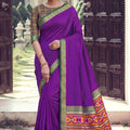 Premium Purple Silk Woven Designer Saree for Women