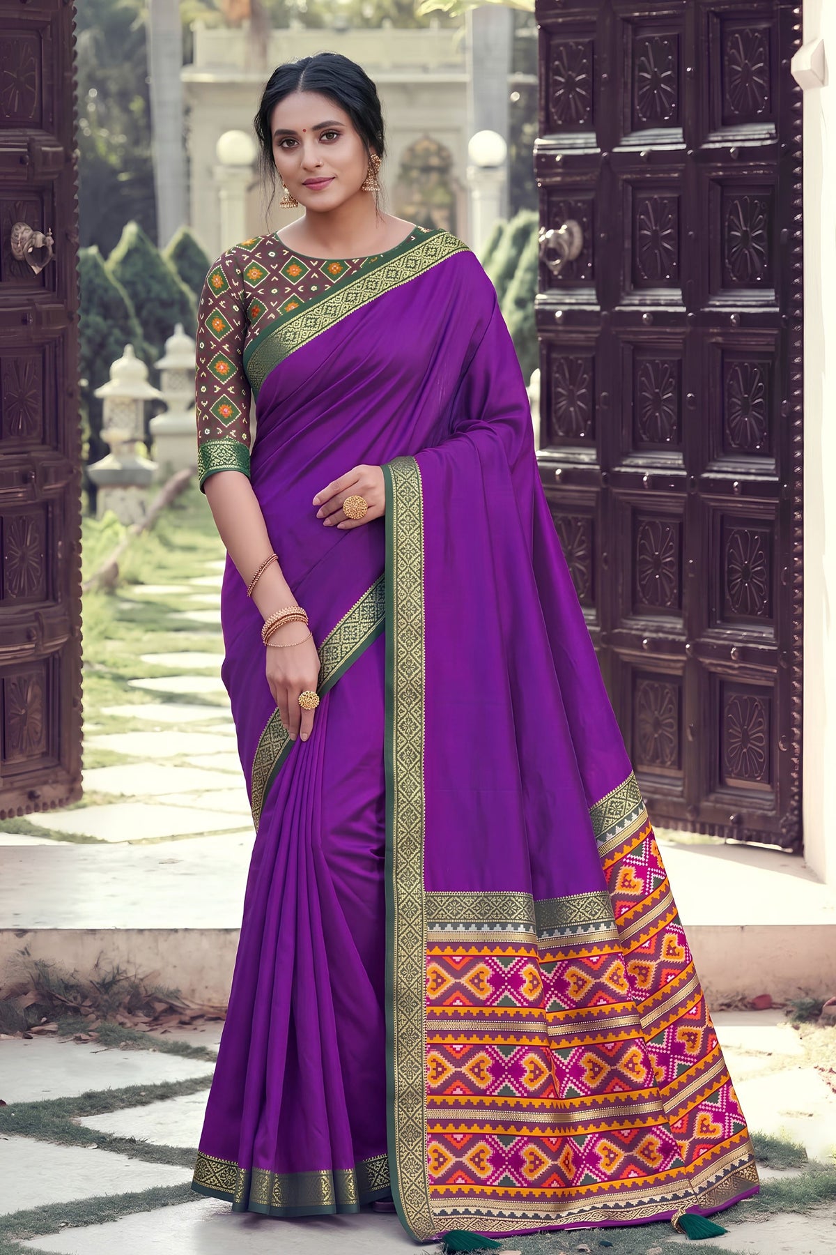 Premium Purple Silk Woven Designer Saree for Women