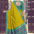 Graceful Lime Yellow Silk Woven Designer Saree for Women