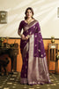 Majestic Purple Soft Silk Woven Jacquard Designer Saree for Women