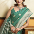Graceful Sea Green Soft Silk Woven Jacquard Designer Saree for Women