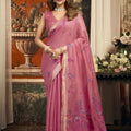 Charming Pink Pure Cotton Woven Designer Saree for Women