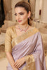 Exquisite Lavender Pure Kanjivaram Silk Saree Embroidery Work Lace Border for Women